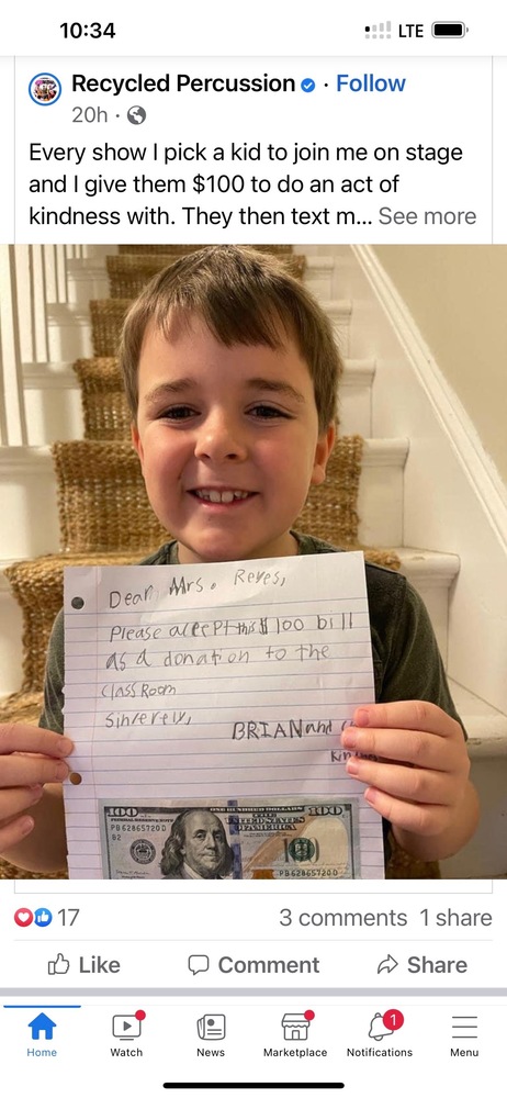 2nd Grader shows Act of Kindness