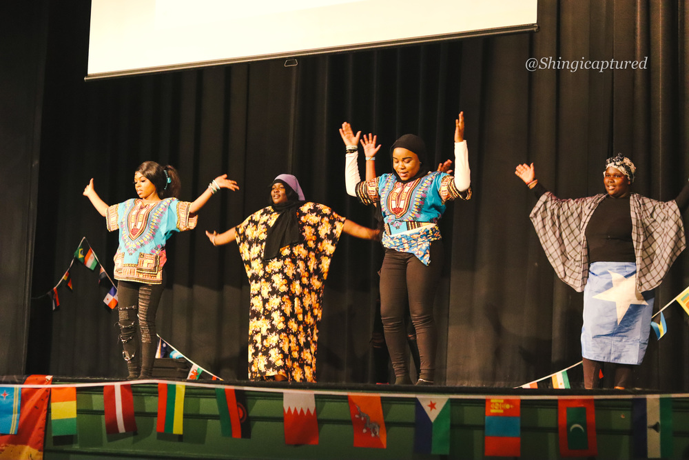 students perform during Central's Black History Month Celebration