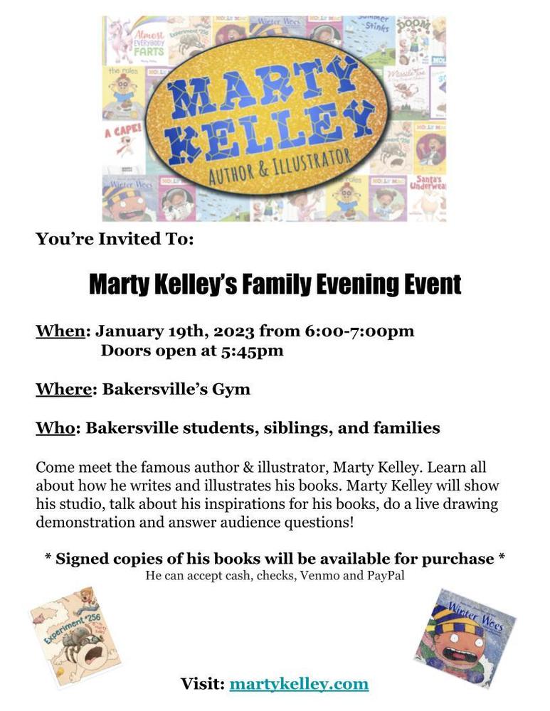 Marty Kelley Family Night--REMINDER