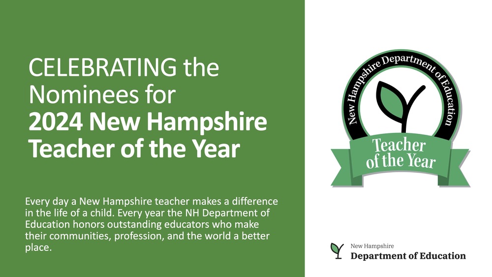 NH teacher of the year nominees cover page from presentation