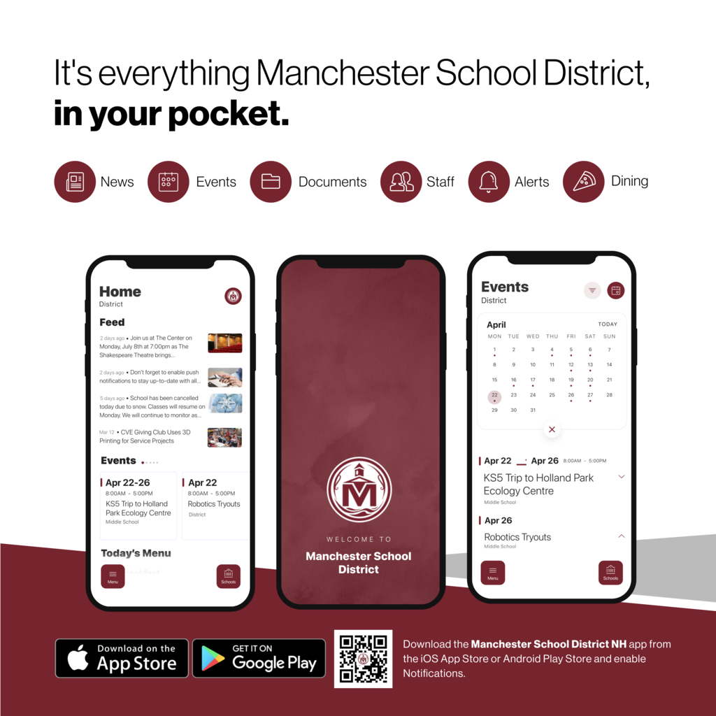 Manchester School District mobile app launch - It's everything Manchester School District in your pocket