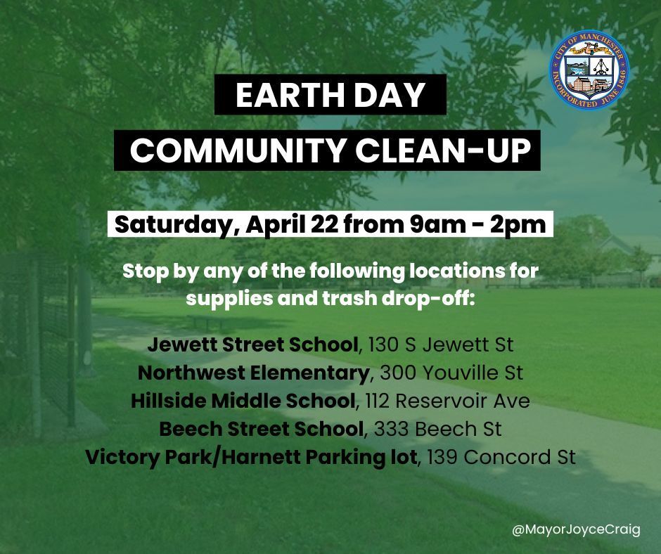 graphic - earth day cleanup saturday april 22 from 9-2
