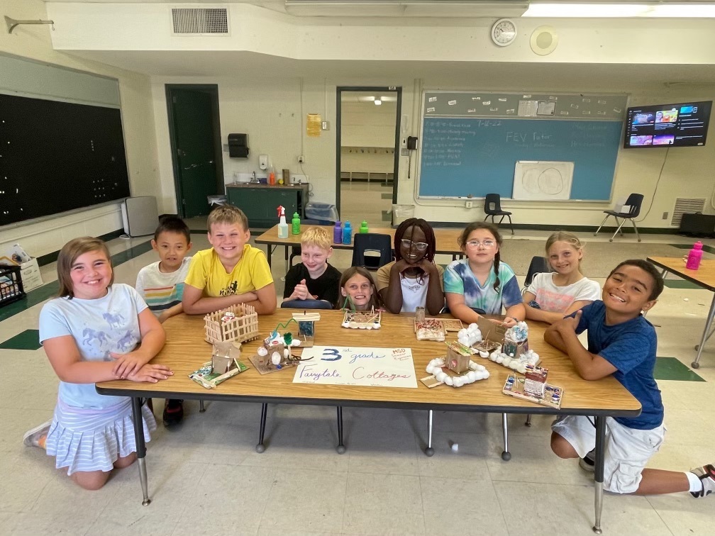 students pose for a photo during Manchester School District's summer learning program in 2022
